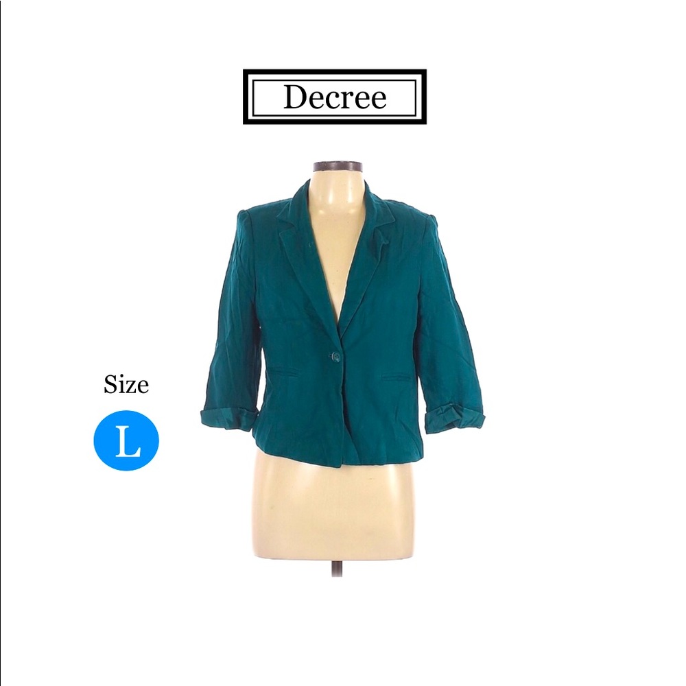 Teal Crop Blazer Sz L